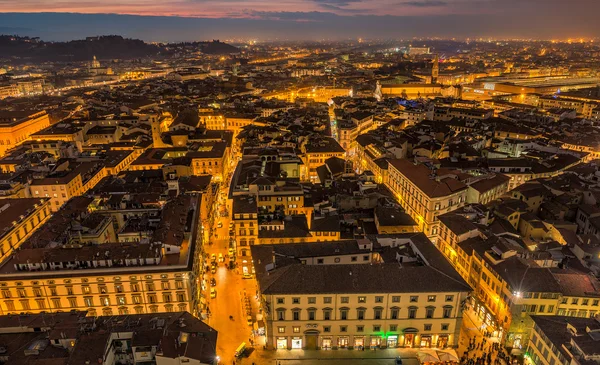 Vue aérienne de Florence la nuit Images De Stock Libres De Droits