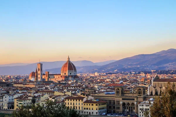 Belle vue sur Santa Maria del Fiore et le paysage urbain de Florence a Images De Stock Libres De Droits