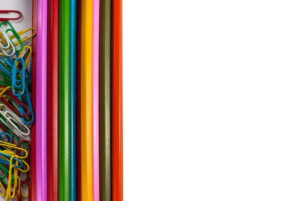 Frame van potloden en paperclips — Stockfoto
