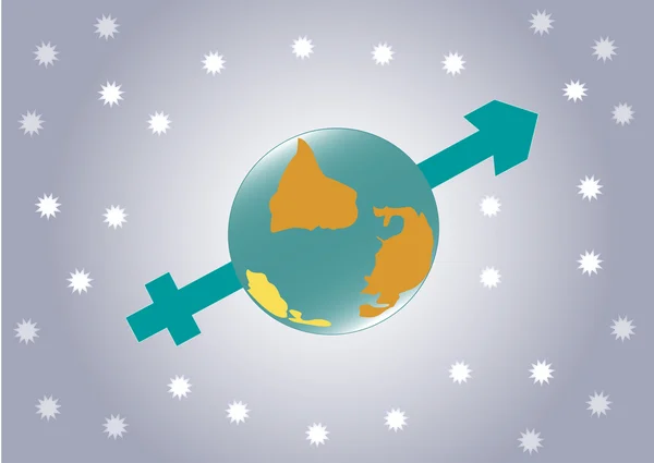 Vector achtergrond sterren hemel, de aarde, de planeet — Stockvector