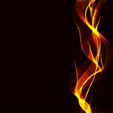 Arka plan bir ateşten dalgalı şeritler