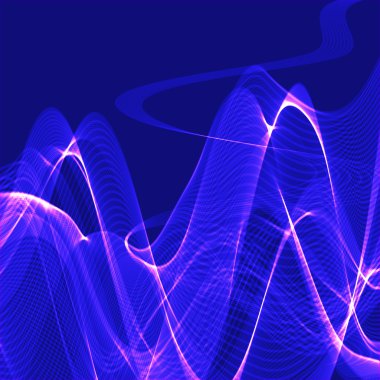 Koyu mavi zemin üzerine mavi dalgalı şerit