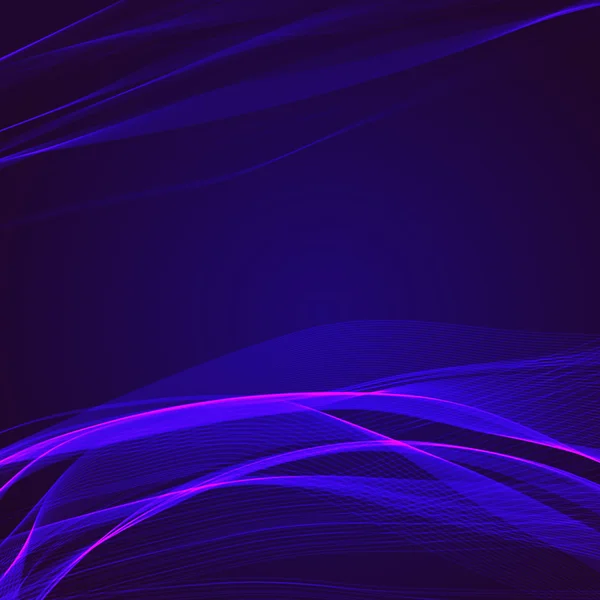 Blue wavy ribbon on a dark background — Stock Vector