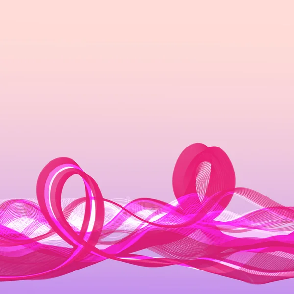 Рожеві хвилясті стрічки на світлому фоні — стоковий вектор