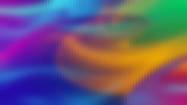 Akışkan bir sıvıda parlak mor, mavi ve yeşil renkleri olan soyut, bulanık, dalgalı çizgiler....