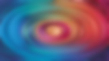 Eşmerkezli mavi, pembe ve turuncu daireler parlak bir soyut desen oluşturur..