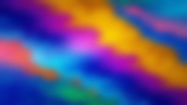 Mavi, pembe ve turuncu köşeli girdaplar. Donmuş bir desen, canlı ve soyut bir soyut yaratıyor..