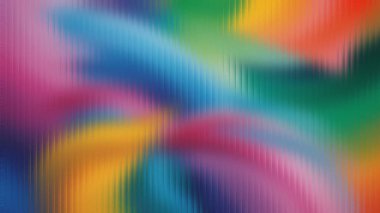 Pembe, parlak, mavi, yeşil ve turuncu renkli dalgalar buzlu camlarda bulanıklaşıyor..