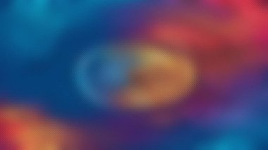 Mavi turuncu, pembe ve mor rengin bulanık gradyanı buzlu camdan görülüyor. ...