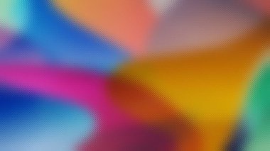 Yumuşak, harmanlanmış mavi, pembe ve turuncu renkli buzlu cam deseni..