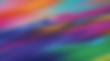 Pürüzsüz, köşegen, turuncu, mavi ve yeşil renkli buzlu cam deseni..