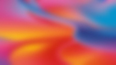 Pembe, turuncu, sarı ve mavi renklerin ılık bir gradyanı var..