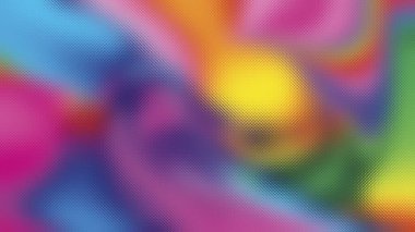 Pembe, mavi, mor, sarı ve yeşil renkli parlak soyut girdaplar içeren buzlu cam dokusu..