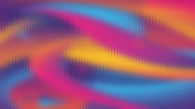 Pembe, sarı, mavi ve mor kıvrımlı, dikey çizgileri var..