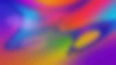 Canlı mor, pembe, turuncu, mavi ve sarı soyut şekilli buzlu cam deseni..