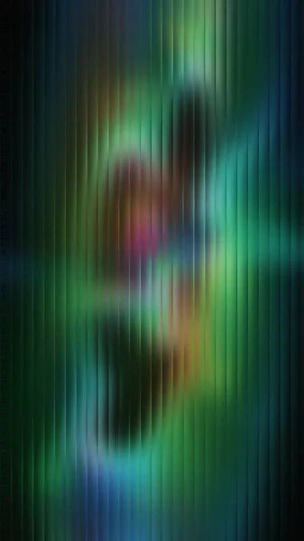Koyu yeşil ve mavi renkli ve bulanık şekilli soyut dikey çizgiler. Ayrıntıları ve titreşimi temizle...