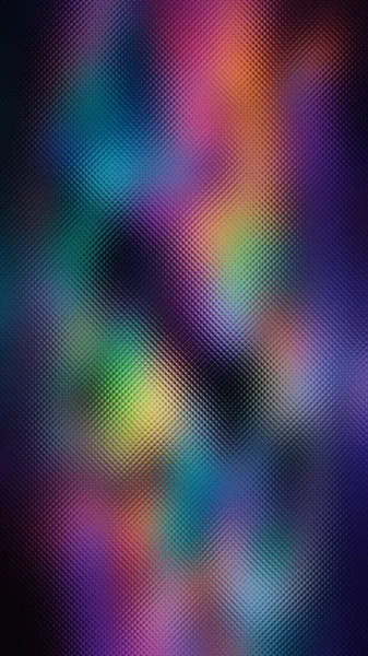 Donmuş cam desenli koyu soyut arkaplan. Canlı mor, yeşil ve turuncu....