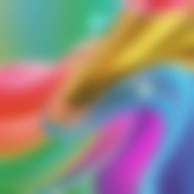 Pembe, yeşil, sarı, mavi ve mor soyut şekilli buzlu cam deseni..