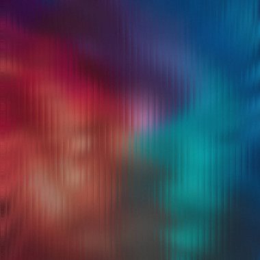 Karşıt kırmızı ve gök mavisi soyut bulanıklıkları bu arkaplandaki dokulu dikey çizgilerden görülür.