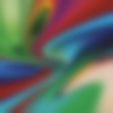 Yeşil mavi, kırmızı ve bej renkli kıvrımları olan buzlu cam dokular..