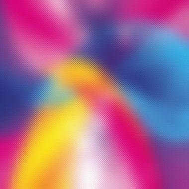 Parlak pembe, mavi, sarı ve beyaz kıvrımlı buzlu cam. Ayrıntıları ve vibrasyonu temizle...