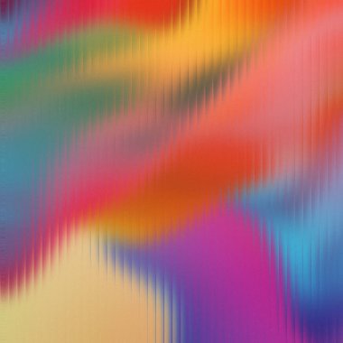 Gökkuşağı renklerinde, dikey çizgili dokusu olan soyut bulanık şekiller.