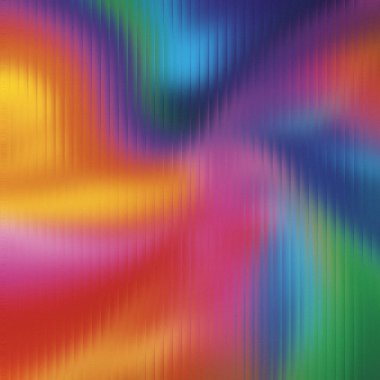 Dikey çizgileri ve dokulu arka planda dönen desenleri olan canlı gökkuşağı gradyanı