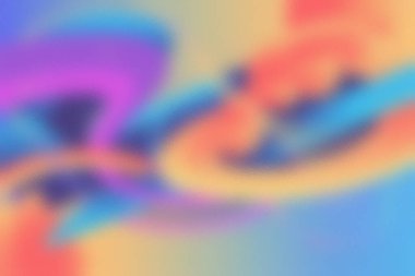 Mor, mavi, sarı ve turuncu renkli bulanık pastel kıvrımlı yumuşak soyut arkaplan.