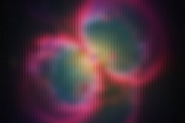 Pembe deniz mavisi ve sarı ışıldayan şekillere sahip koyu soyut, buzlu cam dokusundan görülür..