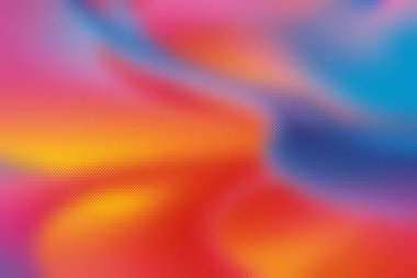 Pembe, turuncu, sarı, mavi ve kırmızı karışımlı buzlu cam deseni yumuşak, bulanık....