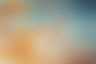 Ilık turuncu, serin mavi ve deniz mavisi tonlarında kumlu dokuya sahip soyut eğimli arkaplan.