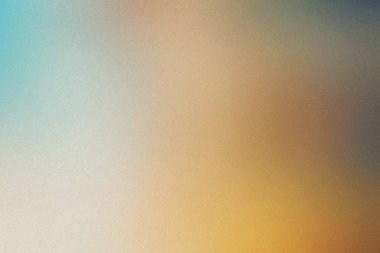 Deniz mavisi, bej ve turuncu bulanık renklere sahip parlak soyut arkaplan ve ince bir tahıl.