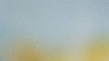 Açık mavi ve ılık sarı tonlarda ince tahıl dokusuna sahip soyut eğimli arkaplan.