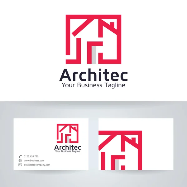 Logo vectoriel Maison d'architecte avec modèle de carte de visite — Image vectorielle