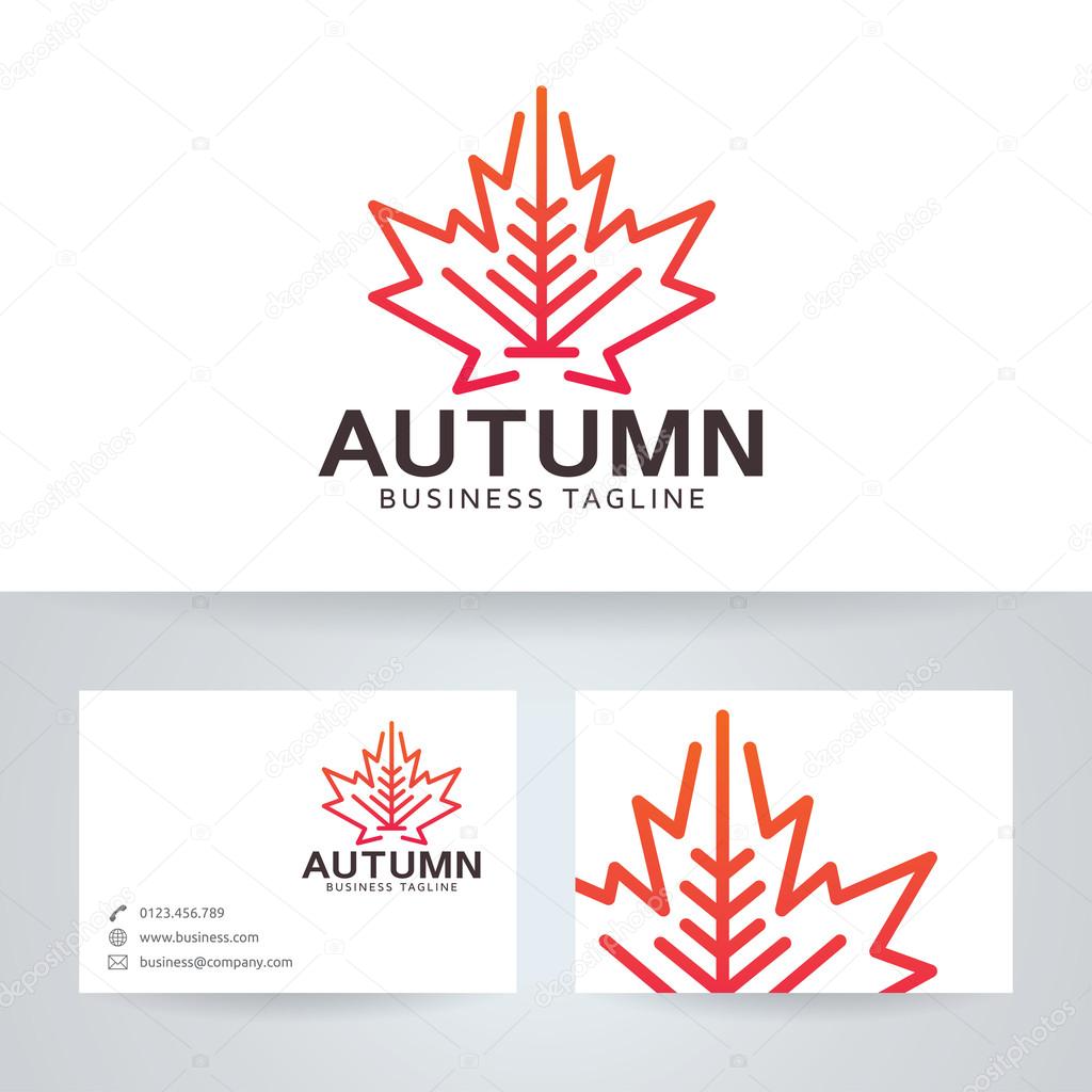 Autumn studio vector logo with business card template