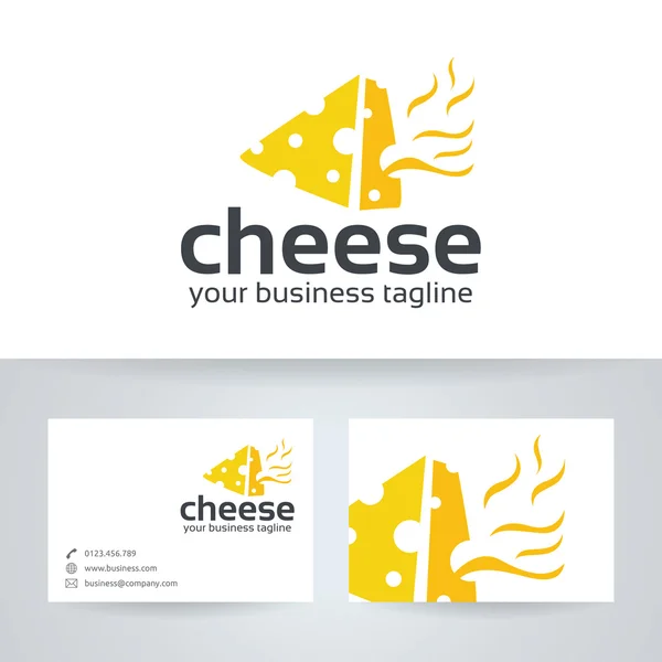 Logo vectoriel fromage avec modèle de carte de visite — Image vectorielle