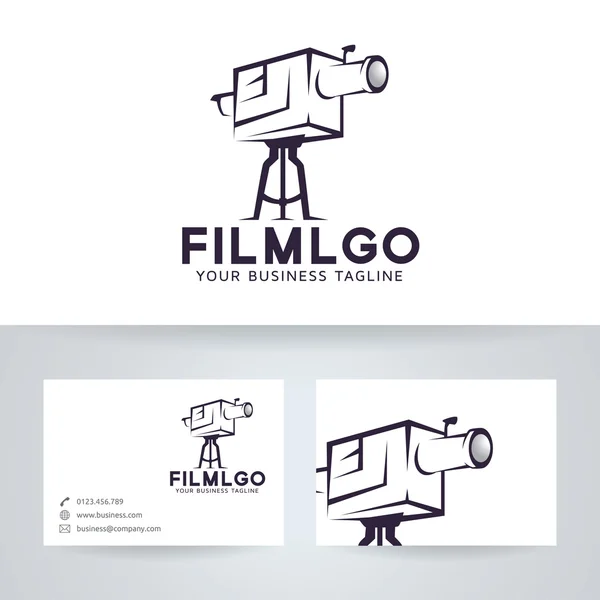 Logo vectoriel film avec modèle de carte de visite — Image vectorielle