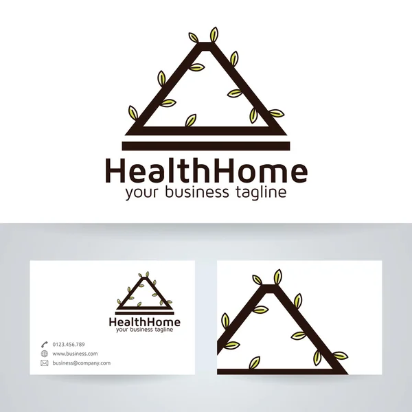 Υγεία Αρχική διάνυσμα λογότυπο με πρότυπο επαγγελματική κάρτα — Διανυσματικό Αρχείο