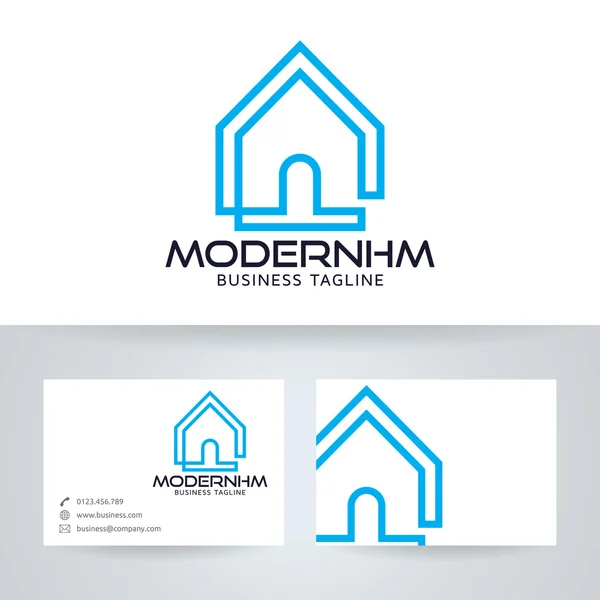 Logo moderno vector doméstico con plantilla de tarjeta de visita — Archivo Imágenes Vectoriales