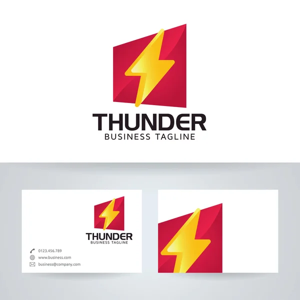 Logo vectoriel Thunder Power avec modèle de carte de visite — Image vectorielle