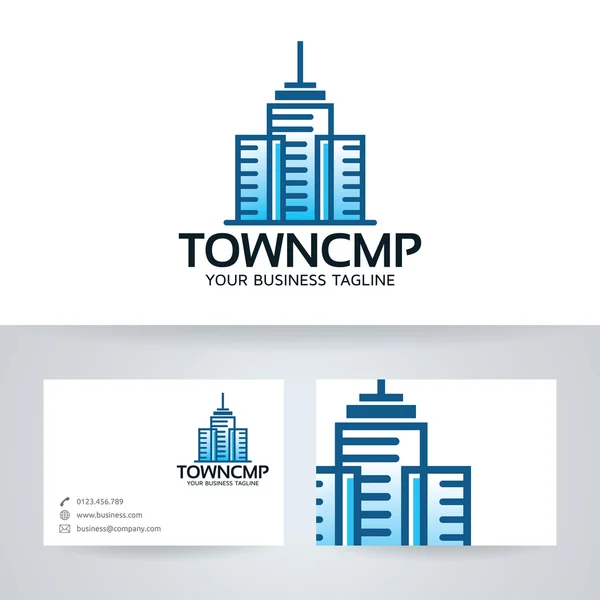 Logotipo do vetor da empresa da cidade com modelo de cartão de visita —  Vetores de Stock