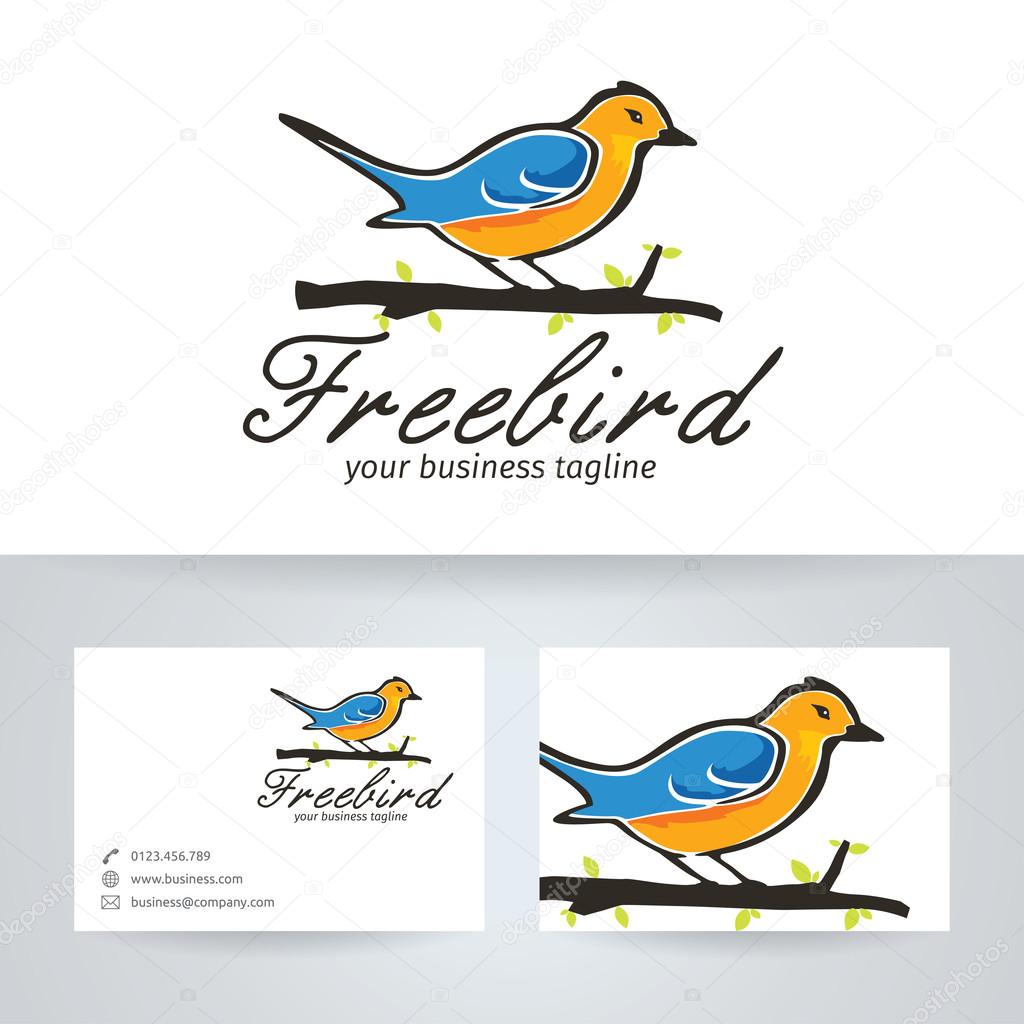 Free bird vector logo with business card template