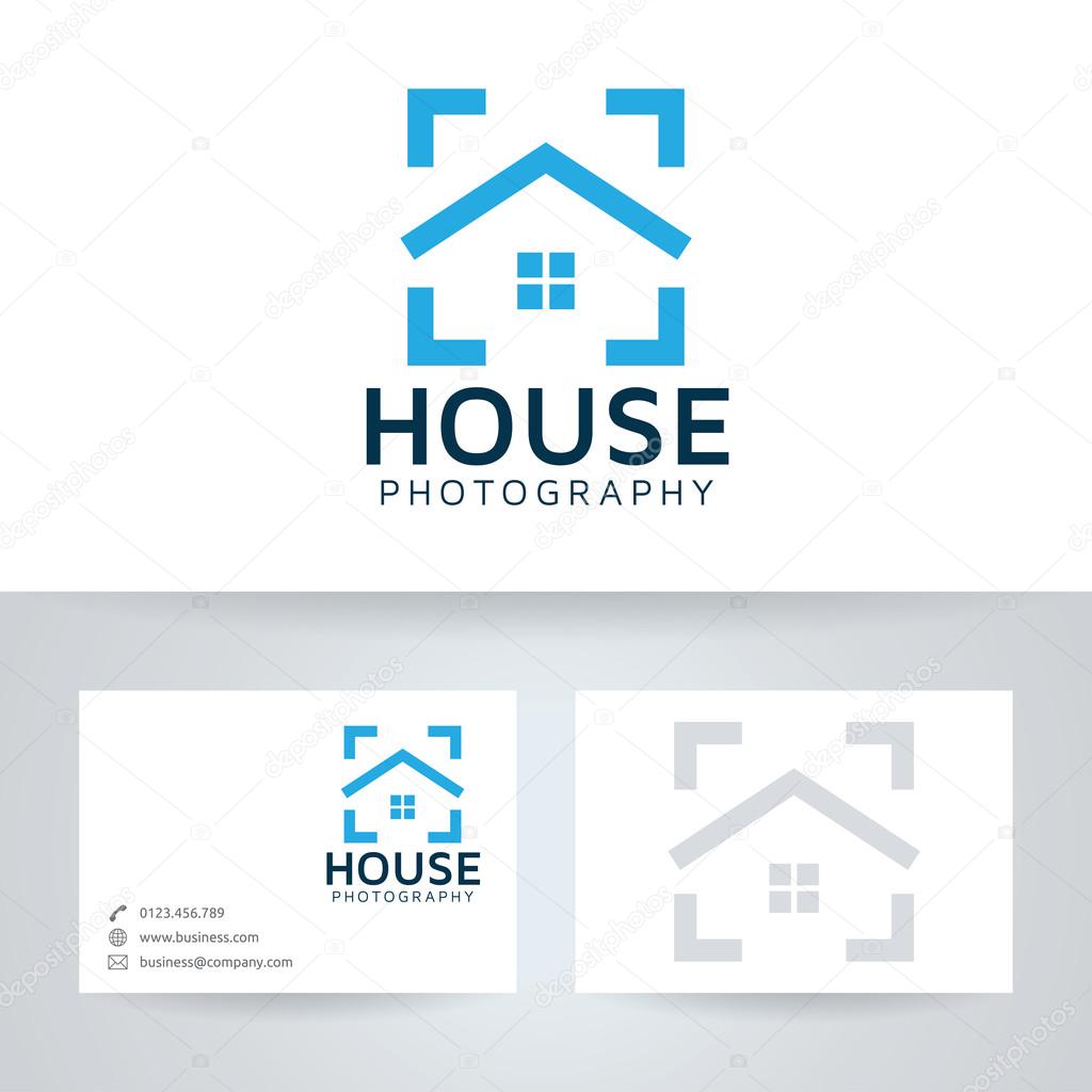 House photography vector logo with business card template