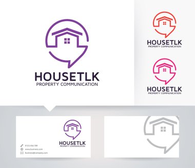Alternatif renkler ve kartvizit şablonu ile House Talk vektör logosu
