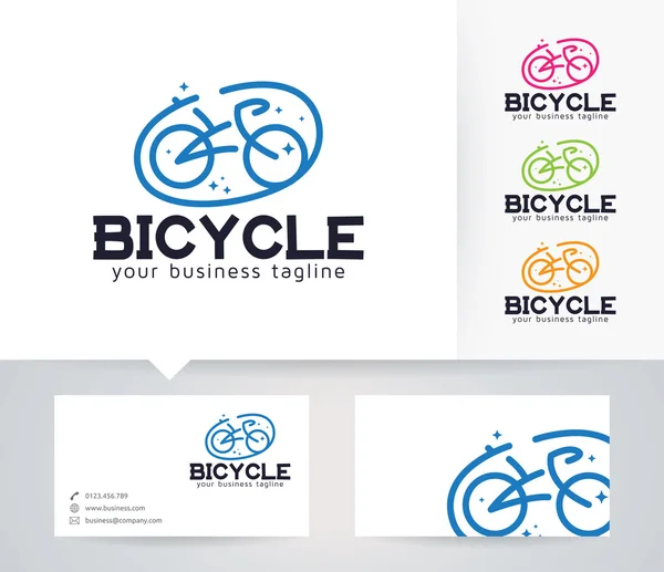 Bicycle Logo vector logo with alternative colors and business card template