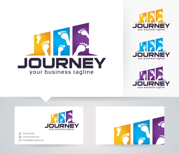 Logo vectoriel Journey avec couleurs alternatives et modèle de carte de visite — Image vectorielle