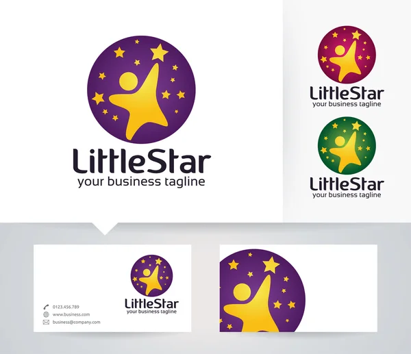 Alternatif renkler ve kartvizit şablonu ile Little Star vektör logosu