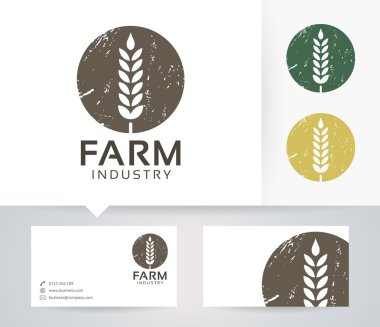 Alternatif renkler ve kartvizit şablonu ile Farm Industry vektör logosu