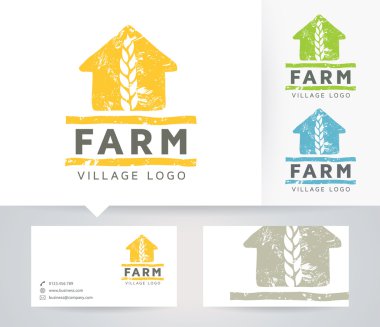 Alternatif renkler ve kartvizit şablonu ile Farm Village vektör logosu