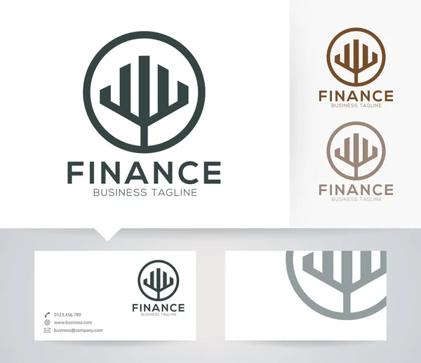 Financiar logotipo vetor com cores alternativas e modelo de cartão de visita — Vetor de Stock